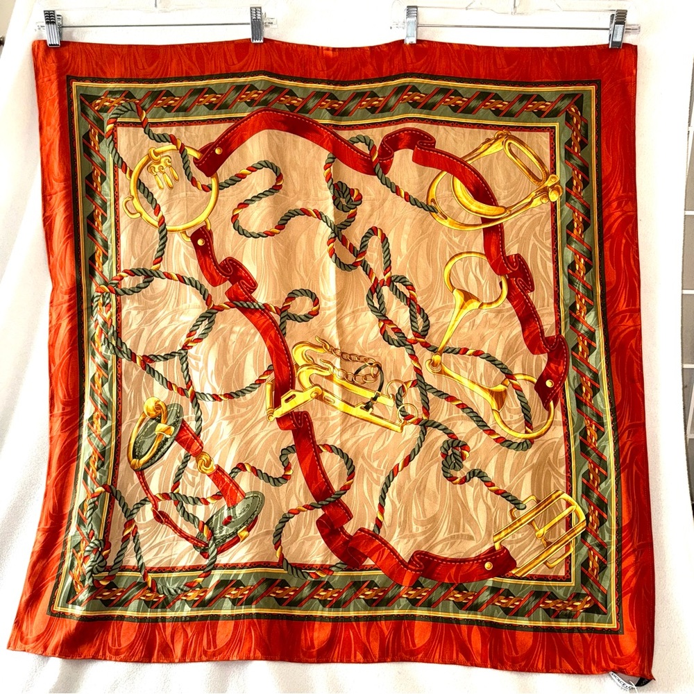 NEW! DOLCE & GABBANA Large Square Equestrian Scarf GORGEOUS - Picture 2 of 13